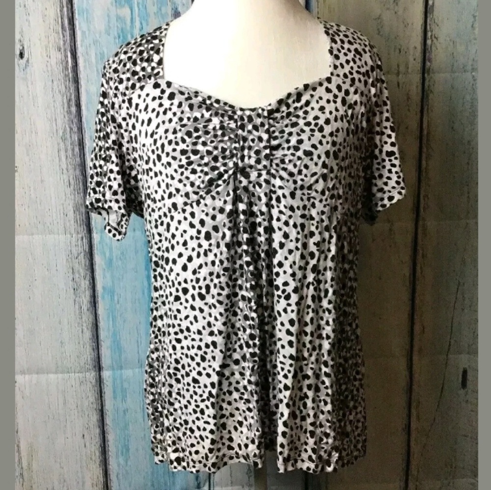 Jaclyn Smith Leopard Print Blouse Plus Size (A)